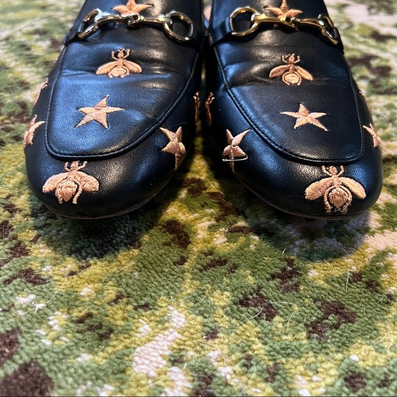 SHEIN Very Gucci Princetown Embroidered Bee Star Horsebit Designer Inspired Mule - Picture 5 of 15